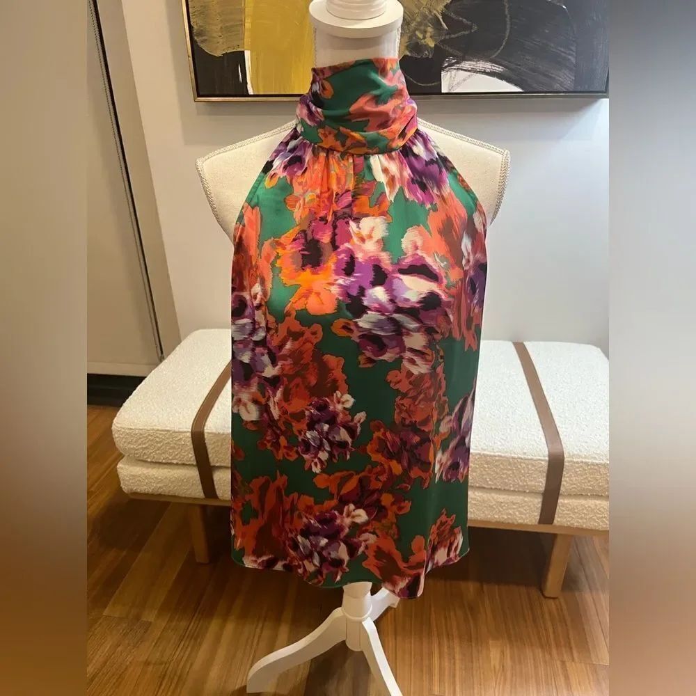 MISA LA Tie neck blouse size small